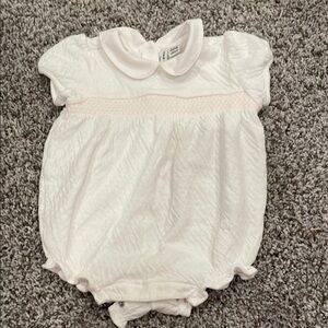 White Baby Romper with Peter Pan Collar